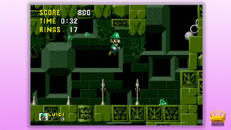 Luigi in Sonic 1 rom hack