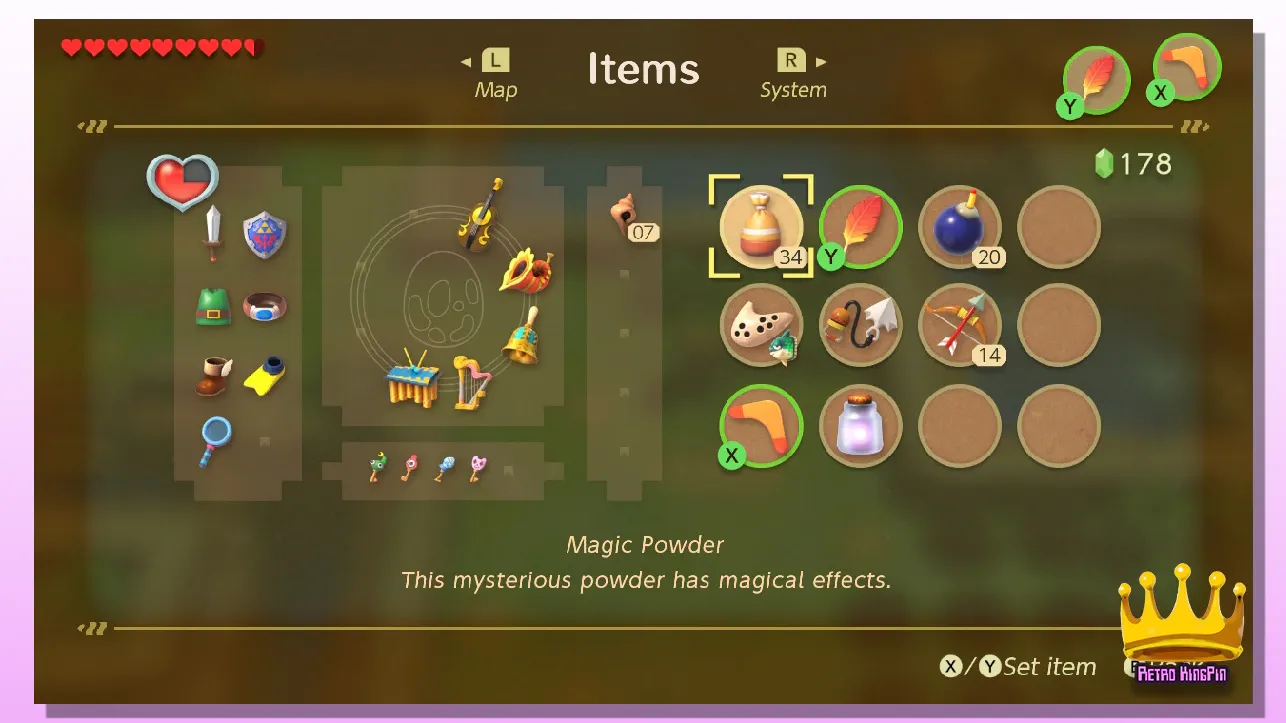 Legend of Zelda: Link's Awakening Review Items