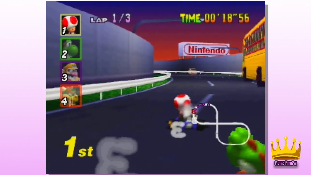 Best Mario Kart Tracks Toad’s Turnpike (Mario Kart 64)