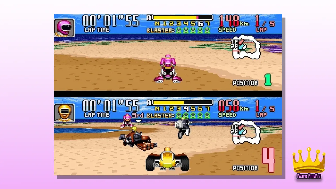 Best SNES Racing Games Power Rangers Zeo: Battle Racers (1996) 2