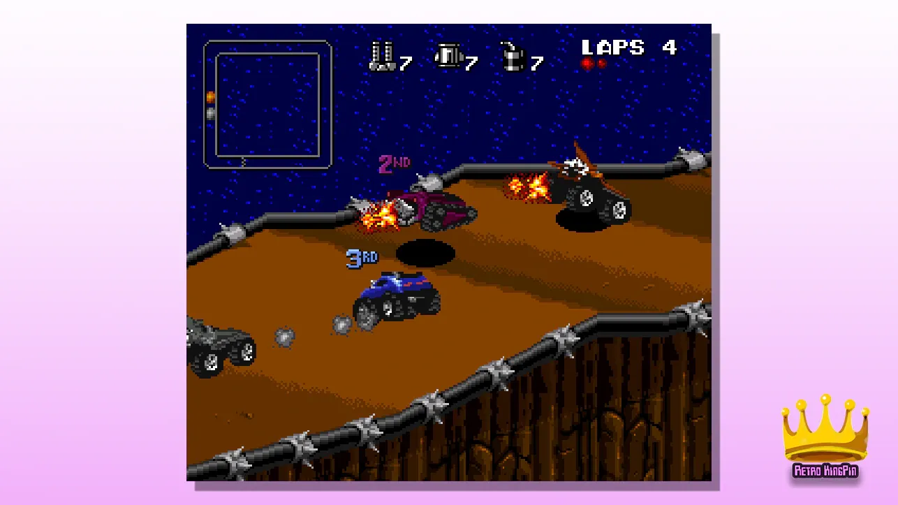 Best SNES Racing Games Rock n’ Roll Racing (1993) 2